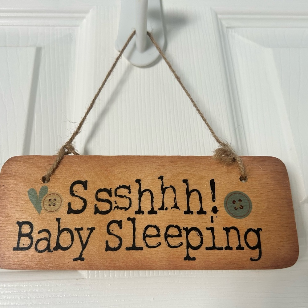 Wooden 'Sshhh! Baby Sleeping' Sign